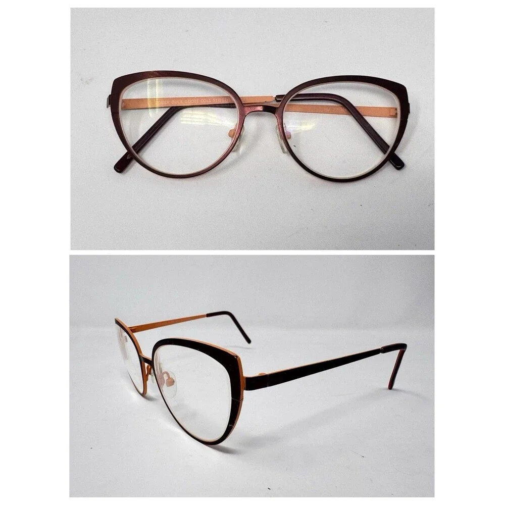 NW 77th Duck GOOZE Eyeglass Frames Only 51-17-140 Burgundy Orange